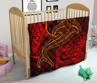 Fiji Premium Quilt - Red Shark Polynesian Tattoo - Polynesian Pride