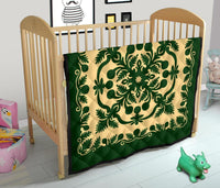 Hawaiian Premium Quilt Royal Pattern - Emerald Green - Polynesian Pride