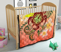 Hawaii Turtle Kanaka Plumeria Hibiscus Premium Quilt - Kity Style - AH - Polynesian Pride