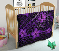 Hawaii Mix Polynesian Turtle Plumeria Premium Quilt - AH - Nick Style - Purple - Polynesian Pride