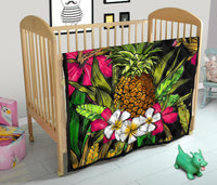 Hawaii Tropical Flowers Pineapple Premium Quilt - Polynesian Pride