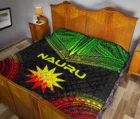 Nauru Premium Quilt - Nauru Flag Polynesian Chief Reggae Version - Polynesian Pride