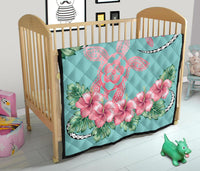 Hawaii Tropical Hibiscus Turtle Mint Style - Premium Quilt AH - Polynesian Pride