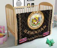 Hawaii Flag Polynesian Premium Quilt Gold - Love Style - Polynesian Pride