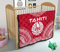 Tahiti Premium Quilt - Tahiti Flag Polynesian Chief Red Version - Polynesian Pride