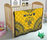 Niue Premium Quilt - Niue Seal Polynesian Chief Yellow Version - Polynesian Pride