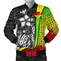 Polynesian Hawaii Men Bomber Jacket Reggae - Turtle with Hook - Polynesian Pride