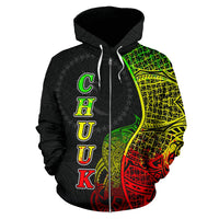 Chuuk Polynesian Zip up Hoodie Coconut Tree Reggae - Polynesian Pride