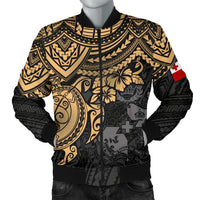 Tonga Polynesian Bomber Jacket (Men) - Golden Turtle Black - Polynesian Pride
