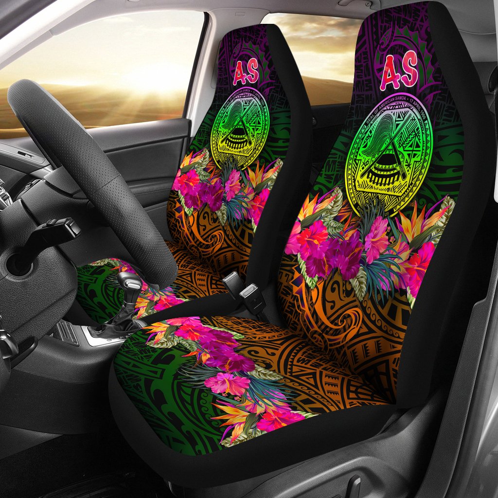 American Samoa Car Seat Covers - Summer Hibiscus Universal Fit Reggae - Polynesian Pride