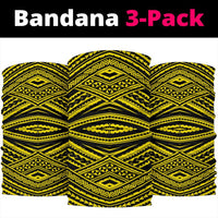Polynesian Tatau Yellow Bandana 3 - Pack - Polynesian Pride