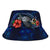 Vanuatu Polynesian Bucket Hat - Blue Turtle Hibiscus - Polynesian Pride