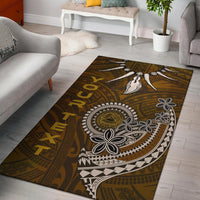 American Samoa Custom Personalised Area Rugs - Polynesian Boar Tusk Brown - Polynesian Pride