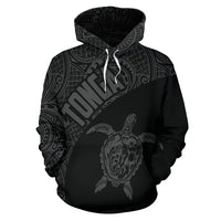 Tonga Hoodie Tonga Turtle Mermaid Polynesian Tattoo Gray Version - Polynesian Pride