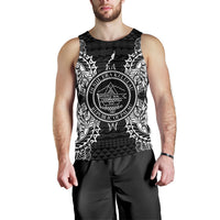 Palau Polynesian Men Tank Top Map Black Black - Polynesian Pride