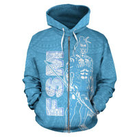Federates States of Micronesia Zip up Hoodie Micronesian Warrior Flag Color - Polynesian Pride