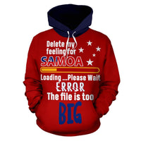 Samoa Hoodie Samoa Flag Coat of Arms Delete My Feeling For Samoa - Polynesian Pride