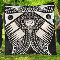 Samoa Polynesian Premium Quilt - Samoa White Seal with Polynesian Tattoo - Polynesian Pride