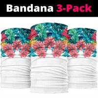 Tropic Hibiscus Hawaii Anchor Bandana 3 - Pack - AH - White - Polynesian Pride