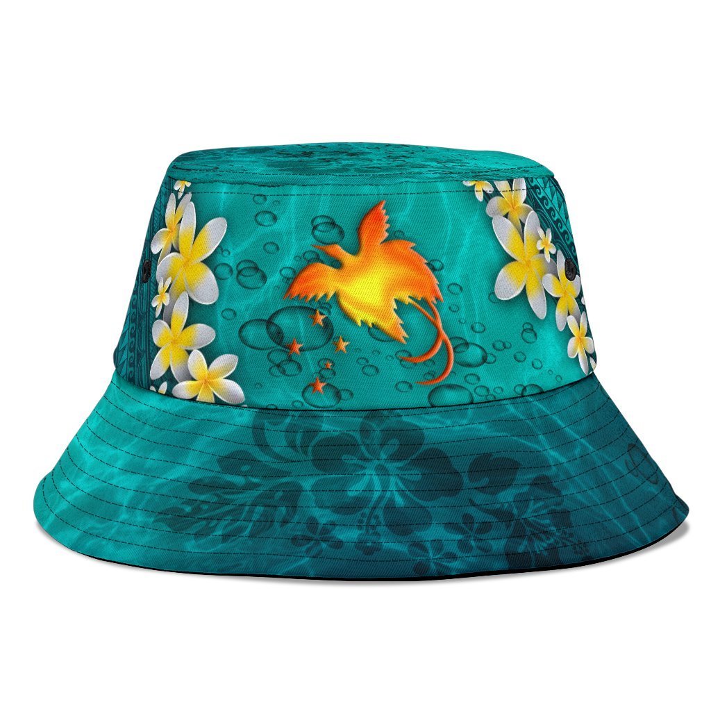 Papua New Guinea Polynesian Bucket Hat - Manta Ray Ocean Unisex Universal Fit Blue - Polynesian Pride
