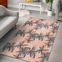 Tropical Pattern Pink Rug Yellow - Polynesian Pride