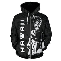 Custom Hawaii Helmet Polynesian Kanaka Warrior Hoodie (Zip) - Polynesian Pride