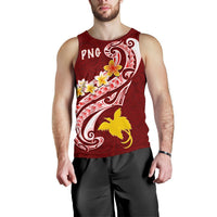 Papua New Guinea Men's Tank Top - PNG Seal Polynesian Patterns Plumeria - Polynesian Pride