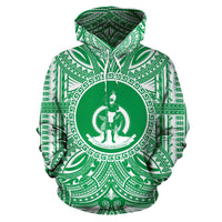 Vanuatu ll Over Hoodie Vanuatu Coat of rms Polynesian Flag Color Unisex Green - Polynesian Pride