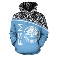 Federated States of Micronesia All Over Hoodie Micronesia Curve Blue Style - Polynesian Pride