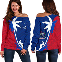 Samoa Coconut Off Shoulder Sweater K4 Blue - Polynesian Pride
