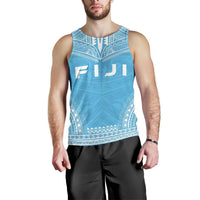 Fiji Men's Tank Top - Polynesian Chief Flag Version Blue - Polynesian Pride