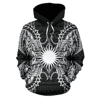 Marshall Islands Polynesian ll Over Hoodie Map Black - Polynesian Pride