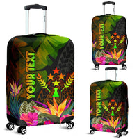 Kosrae Polynesian Personalised Luggage Covers - Hibiscus and Banana Leaves - Polynesian Pride