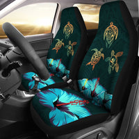 Hawaii Map Turtle Hibiscus Polynesian Luxury Car Seat Covers - Honu Ohana - Polynesian Pride
