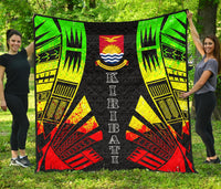 Kiribati Premium Quilt - Kiribati Coat Of Arms Polynesian Reggae Tattoo - Polynesian Pride