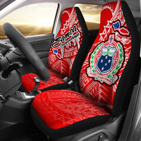 Samoa Polynesian Car Seat Covers - Independence Day Red Version Universal Fit Red - Polynesian Pride