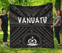 Vanuatu Premium Quilt - Vanuatu Seal With Polynesian Tattoo Style - Polynesian Pride