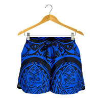 Polynesian Women Shorts - Guam Flag, Seal with Maui Moana Tattoo - Polynesian Pride