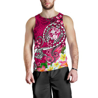 Tonga Men's Tank Top - Turtle Plumeria (Pink) - Polynesian Pride