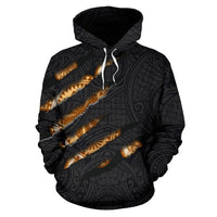 Hawaii All Over Hoodie Scratch Style - Polynesian Pride