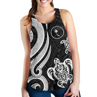 Chuuk Micronesian Women Racerback Tank - White Tentacle Turtle - Polynesian Pride