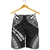 Gambier Islands Men's Shorts - Polynesian Chief Black Version - Polynesian Pride