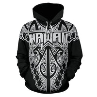 Hawaii Hoodie Polynesian Tattoo White - Polynesian Pride