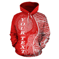 Northern Mariana Islands Polynesian Custom Hoodie Coconut Red White - Polynesian Pride