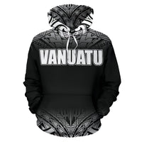 Vanuatu All Over Hoodie Fog Black Style - Polynesian Pride