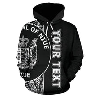 Niue Polynesian Custom Hoodie Line Black - Polynesian Pride