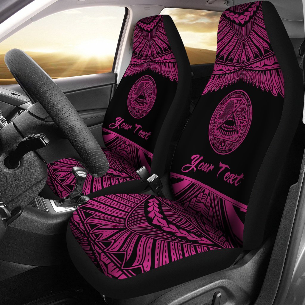 American Samoa Polynesian Custom Personalised Car Seat Covers - Pride Pink Version Universal Fit Pink - Polynesian Pride