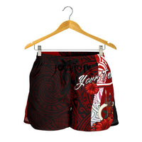 Vanuatu Polynesian Custom Personalised Women's Shorts - Coat Of Arm With Hibiscus - Polynesian Pride