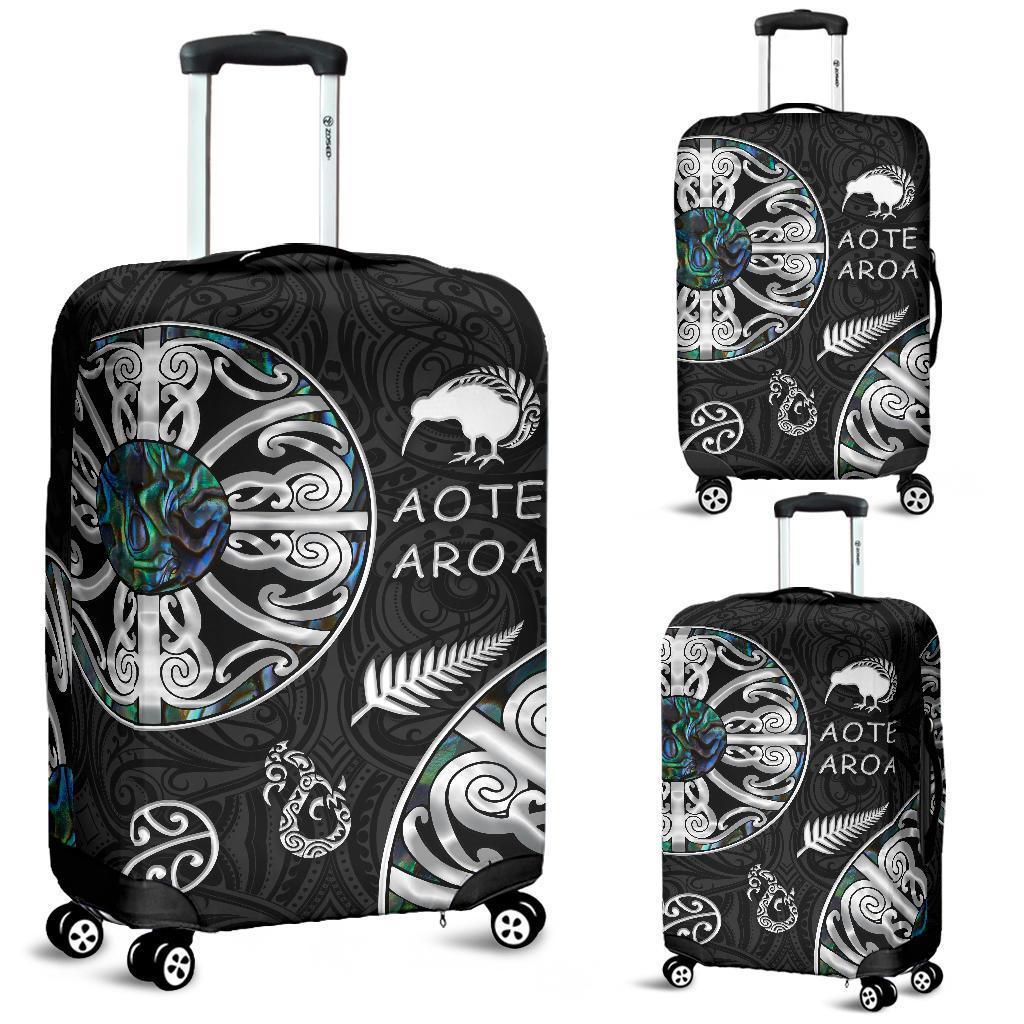 New Zealand Aotearoa Luggage Covers , Maori Mangopare Paua Shell Art - Polynesian Pride