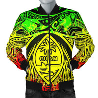 Polynesian Men's Bomber Jackets - Guam Flag, Seal with Maui Moana Tattoo Reggae - Polynesian Pride